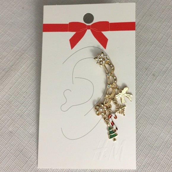 &M Climbing Earring Xmas NWT Christmas Tree Candy Cane Snowflake Bow Star - Picture 2 of 5